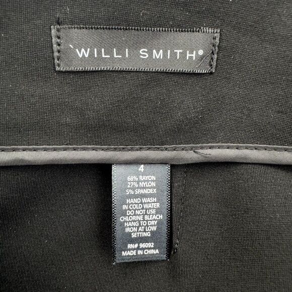 Willi Smith Black Mini Skirt A-line Modern Minimal Office Boss Lady Size 4 - Picture 3 of 6